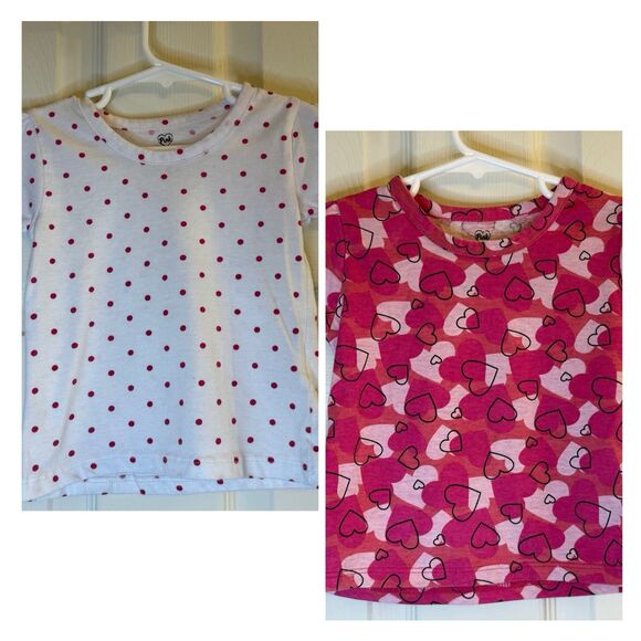 2 Piece Pink Velvet T-shirt with Heart Print Size 3T Excellent Condition - Picture 1 of 3